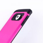 Wholesale Samsung Galaxy S6 Edge Slim Fit Armor Hybrid Case (Hot Pink)